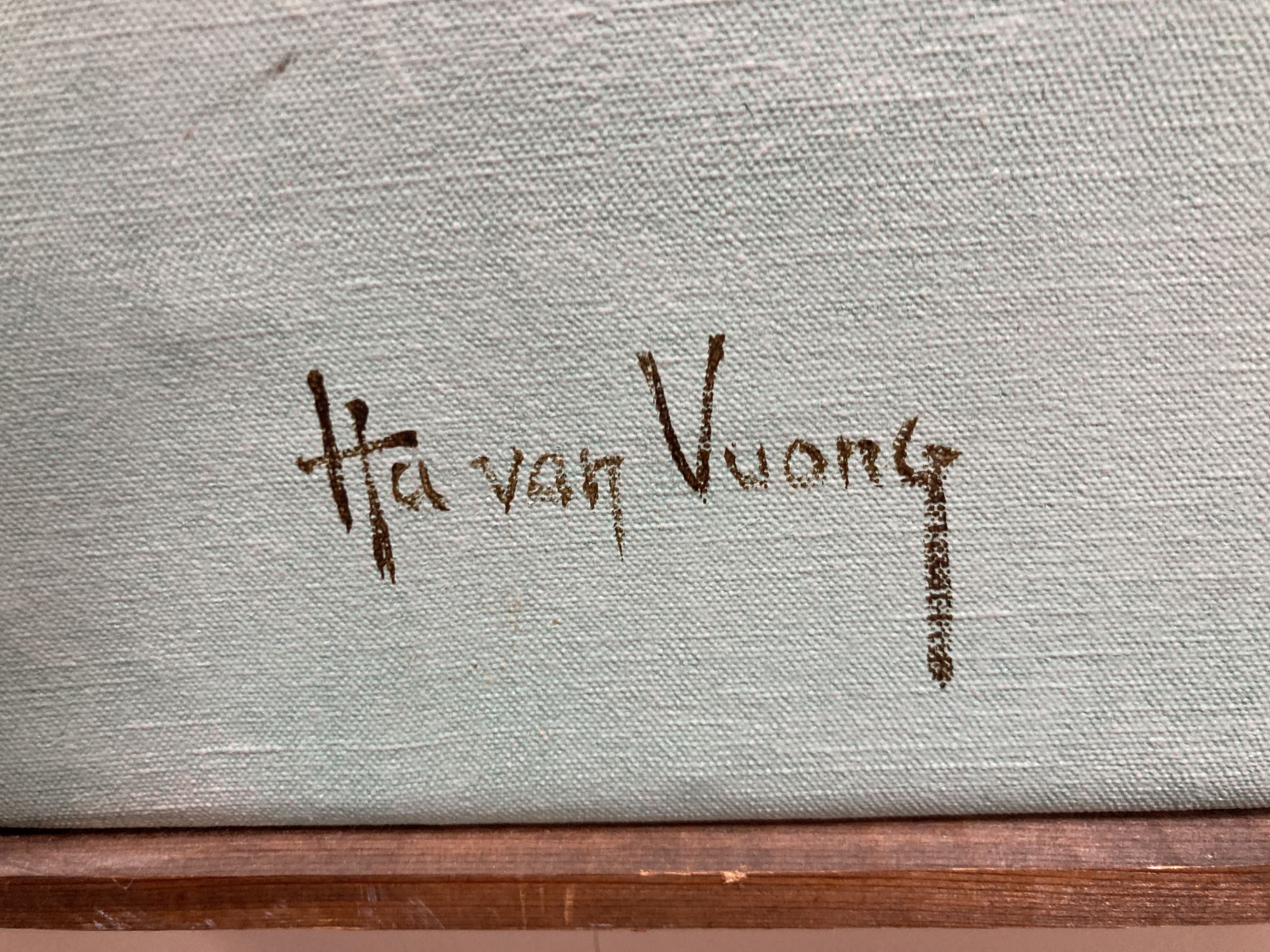 Lucienne Ha Van Vuong (1914-1990), oil on canvas, Persimmons 1964, signed, 59 x 63cm